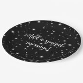 Starlight Sparkles Black en White Stars Papieren Bordje (Gekanteld)