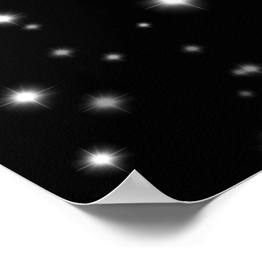 Starlight Sparkles Black en White Stars Poster (Hoek)