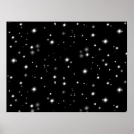 Starlight Sparkles Black en White Stars Poster