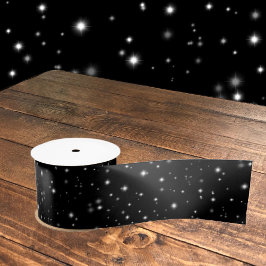 Starlight Sparkles Black en White Stars Satijnen Lint