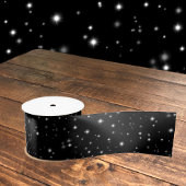 Starlight Sparkles Black en White Stars Satijnen Lint