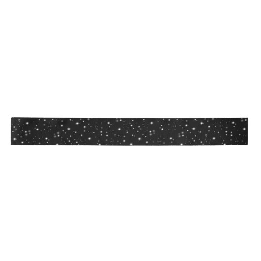Starlight Sparkles Black en White Stars Satijnen Lint (Voorkant)