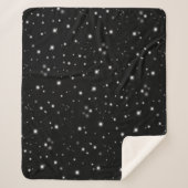 Starlight Sparkles Black en White Stars Sherpa Deken (Voorkant)