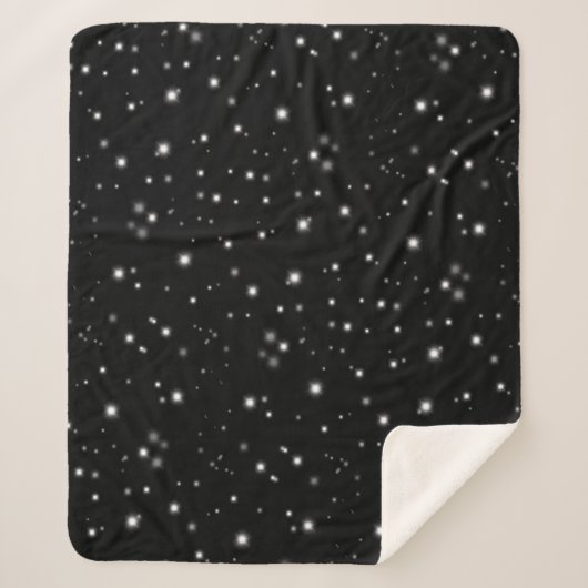 Starlight Sparkles Black en White Stars Sherpa Deken (Voorkant)