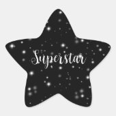 Starlight Sparkles Black en White Stars Ster Sticker (Voorkant)