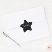 Starlight Sparkles Black en White Stars Ster Sticker (Envelop)