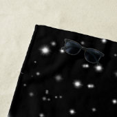 Starlight Sparkles Black en White Stars Strandlaken (In situ)