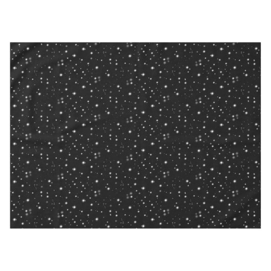 Starlight Sparkles Black en White Stars Tafelkleed (Voorkant (Horizontaal))