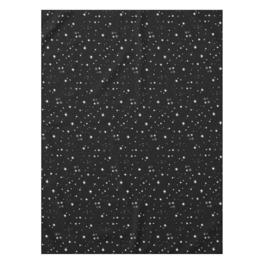 Starlight Sparkles Black en White Stars Tafelkleed (Voorkant)