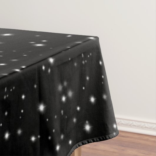Starlight Sparkles Black en White Stars Tafelkleed (Voorbeeld)