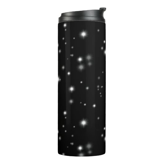 Starlight Sparkles Black en White Stars Thermosbeker (Gedraaid links)