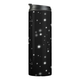 Starlight Sparkles Black en White Stars Thermosbeker