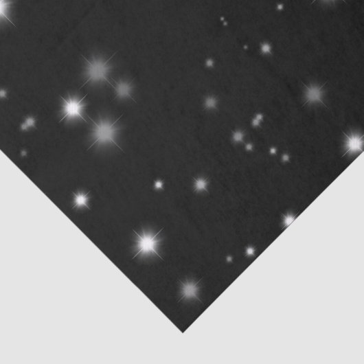 Starlight Sparkles Black en White Stars Tissuepapier (Detail)