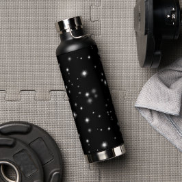 Starlight Sparkles Black en White Stars Waterfles