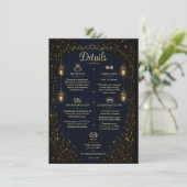 Starlight Symphony Huwelijksdetails Kaart (Staand voorkant)
