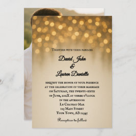 Starlight Vow Photo Wedding Invitation Kaart