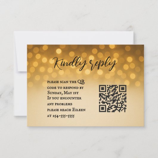 Starlight Vow QR Code Wedding RSVP Kaart (Voorkant)
