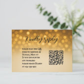 Starlight Vow QR Code Wedding RSVP Kaart (Staand voorkant)