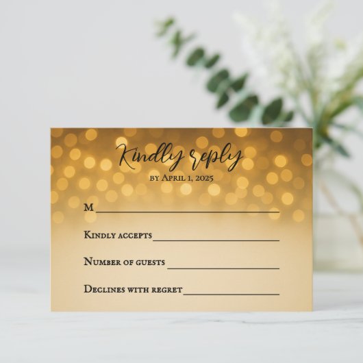 Starlight Vow Wedding RSVP Card (Staand voorkant)