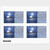 Starlight-Wereldbol kerstcadeaulabels Rechthoekige Sticker (Vel)