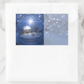 Starlight-Wereldbol kerstcadeaulabels Rechthoekige Sticker (Tas)