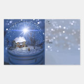 Starlight-Wereldbol kerstcadeaulabels Rechthoekige Sticker (Voorkant)