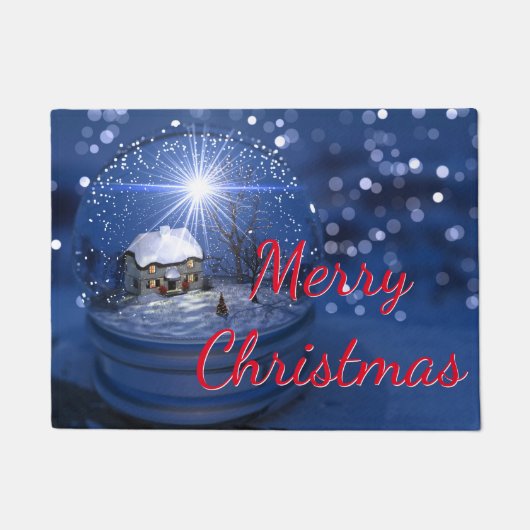Starlight Wereldbol Merry Kerstdoormat Deurmat (Voorkant)