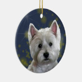 STARLIGHT WESTIE KERAMISCH ORNAMENT (Rechts)