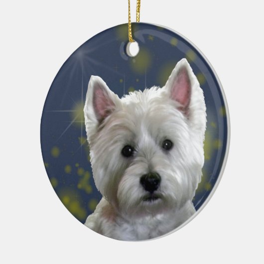 STARLIGHT WESTIE KERAMISCH ORNAMENT (Links)