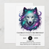 Starlight Wolf Verjaardag Kaart (Voorkant / Achterkant)