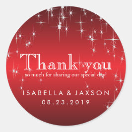 Starlights in Metallic Red Ronde Sticker