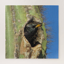Starling in Saguaro Cactus Photo Southwest Bird Legpuzzel