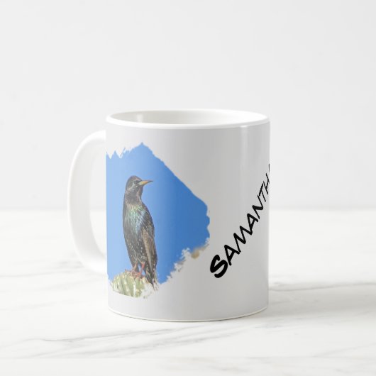 Starling op Saguaro Cactus Foto Zuidwest Koffiemok (Voorkant links)