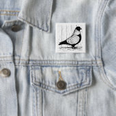 Starling Pigeon Silver-laced 1979 Vierkante Button 5,1 Cm (In situ)