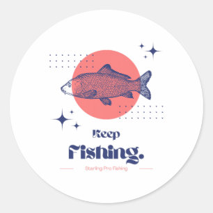 Starling Pro Fishing Blijf Vissen  Ronde Sticker
