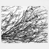 Starlings in een boom - Hoogste Contrast Fleece Deken (Voorkant (Horizontaal))