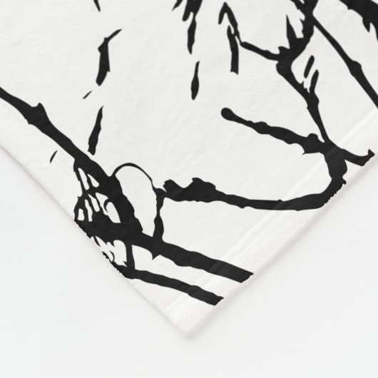 Starlings in een boom - Hoogste Contrast Fleece Deken (Hoek)