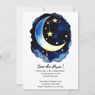 Starlit Avontuur: Maan en Sterren Baby shower Kaart