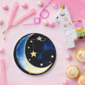 Starlit Avontuur: Maan en Sterren Papieren Bordje (Feest)