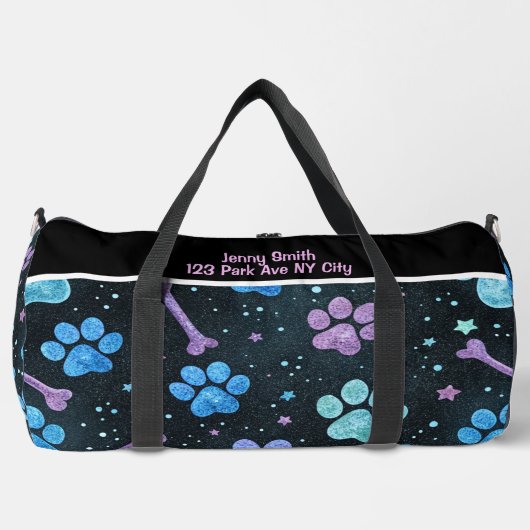 Starlit Bones Paw Print Monogram Personalize Plunjezak (Voorkant)