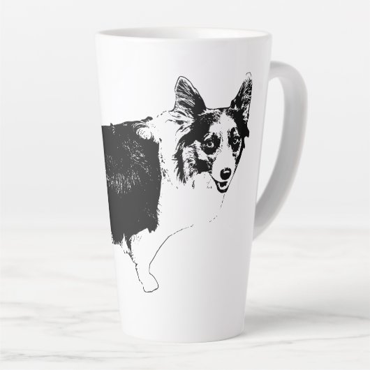 Starlit Corgi Cheer Latte Mok (Rechterhoek)