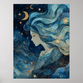 Starlit Dream Goddess Poster
