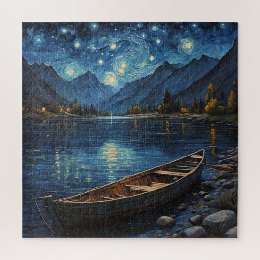 Starlit Drift: Gevist onder de kosmos Legpuzzel (Verticaal)