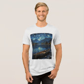 Starlit Drift: Gevist onder de kosmos Tri-Blend Shirt (Voorkant volledig)