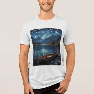 Starlit Drift: Gevist onder de kosmos Tri-Blend Shirt