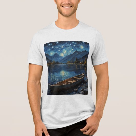 Starlit Drift: Gevist onder de kosmos Tri-Blend Shirt (Voorkant)