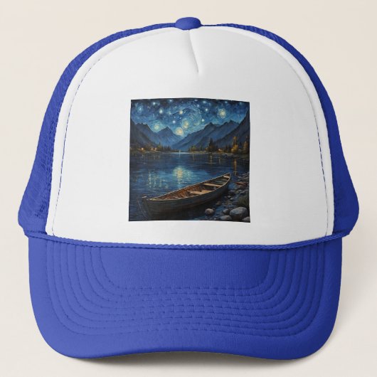 Starlit Drift: Gevist onder de kosmos Trucker Pet (Voorkant)