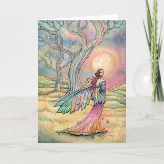 Starlit Dusk Fairy Kaart Waterverf Illustratie (Voorkant)