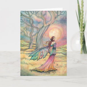 Starlit Dusk Fairy Kaart Waterverf Illustratie