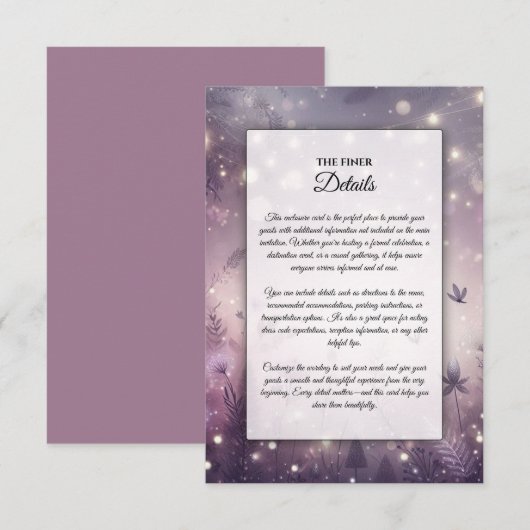 Starlit Enchantment in Bloom Informatiekaartje (Voorkant / Achterkant)